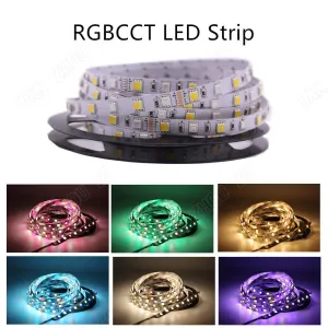 SMD 5050 RGB LED Strip Waterproof 5M 300LED DC 12V 24V CCT RGBCCT  RGBW RGBWW WHITE WARM WHITE Fita LED Light Strips Flexible